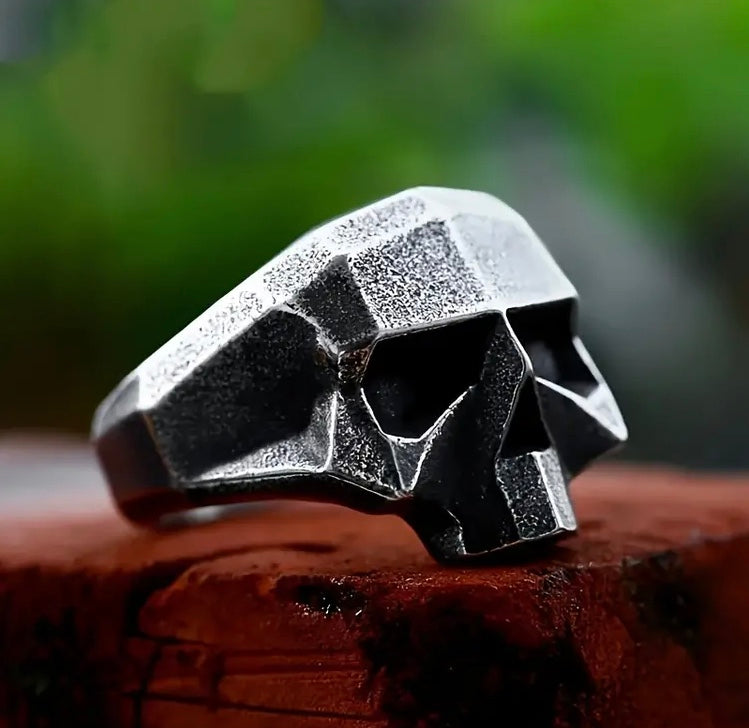 Punk HipHop Style SkullHead Ring, Retro Robot Ghost Head.